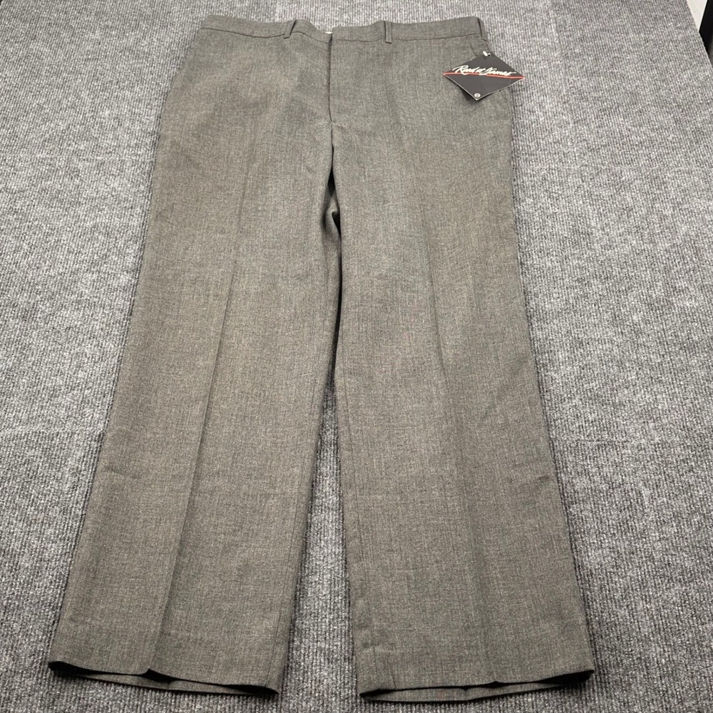 Reed St James Dress Pants Mens 36x30 Flat Front Straight Leg Grey Vintage Formal